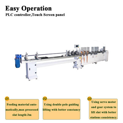 Automatic Wooden Venetain Blind Machine Faux Wood Slat Punching Threading Machine