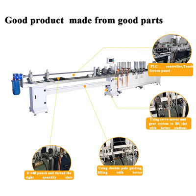Automatic Wooden Venetain Blind Machine Faux Wood Slat Punching Threading Machine