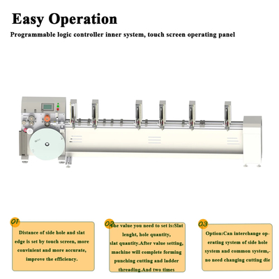 Fully-Automatic Aluminum Venetian Blind Slat Forming,Cutting,Punching and Ladder String Threading machine